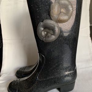 Chanel Logo Rain Boots